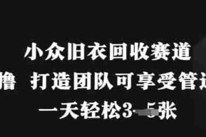 小众旧衣回收赛道，纯零撸 打造团队可享受管道收益，一天轻松3张