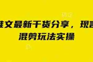 小说推文最新干货分享，现言剧情混剪玩法实操