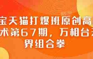 淘宝天猫打爆班原创高阶技术第67期，万相台无界组合拳