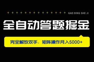 （14337期）全自动答题掘金，完全解放双手，矩阵操作月入5000+