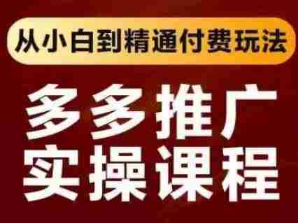 拼多多推广实操课程,从小白到精通付费玩法