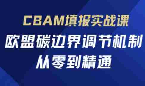 CBAM填报实战课，欧盟碳边界调节机制，从零到精通