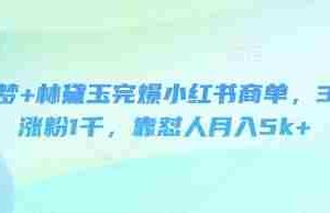 即梦+林黛玉完爆小红书商单，3天涨粉1千，靠怼人月入5k+