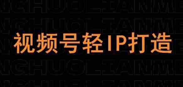 视频号线上课程，视频号轻IP打造