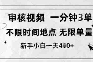 审核视频，10秒一单，不限时间，不限单量，新人小白一天4张+【揭秘】
