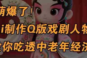 用Ai制作Q版戏剧人物，手把手教你吃透中老年经济，5分钟一个成品，多渠道变现