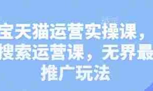 淘宝天猫运营实操课，新品搜索运营课，无界最新推广玩法