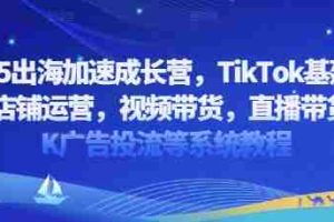 2025出海加速成长营，TikTok基建选品，店铺运营，视频带货，直播带货，TK广告投流等系统教程