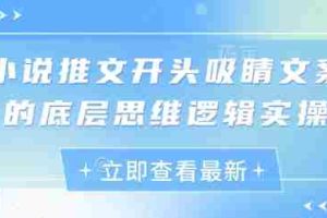 小说推文开头吸睛文案的底层思维逻辑实操