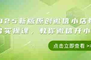 2025新版原创微信小店带货者实操课，教你微信开小店