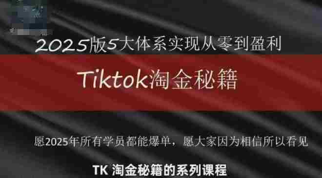 TikTok跨境2025淘金秘籍，​2025TikTok从0到盈利变现