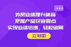 外贸业绩提升秘籍，把握产品获客要点，实现业绩倍增，轻松破局