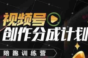视频号创作分成计划陪跑训练营，手把手教会你如何制作视频，细水长流型项目