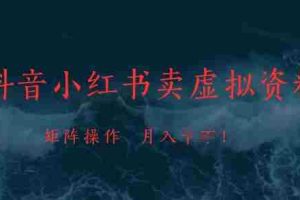 抖音小红书卖虚拟资料，市场需求一直存在，矩阵操作，月入1w+