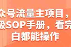 公众号流量主项目，保姆级SOP手册，看完小白都能操作