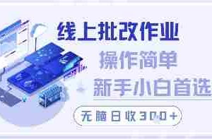 线上批改作业，操作简单新手小白首选，无脑日收300+【揭秘】