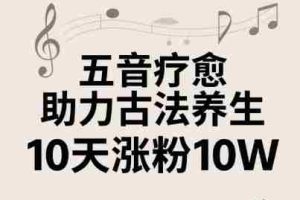 古法五音养生教程，五音疗愈的视频的制作方法，2-4小时就能学会，作者10天涨粉10W