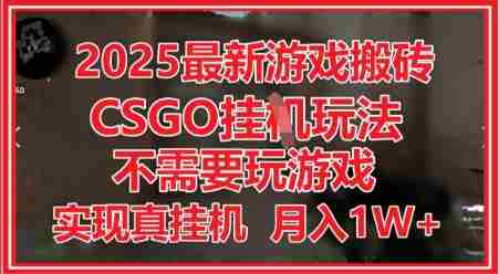 2025最新游戏搬砖，CSGO挂G，不需要玩游戏，实现真挂G，月入1W+【揭秘】