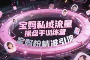 宝妈私域流量操盘手训练营，宝妈粉精准引流
