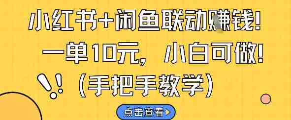 小红书+闲鱼联动挣钱，一单10元，小白可做