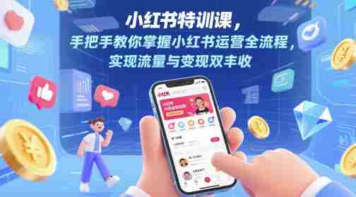 小红书特训课，手把手教你掌握小红书运营全流程，实现流量与变现双丰收