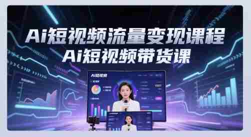 Ai短视频流量变现课程，Ai短视频带货课