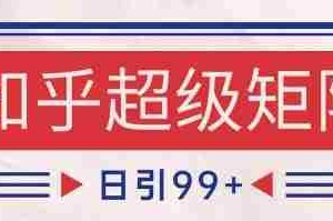 知乎超级矩阵玩法引流高质量精准粉SEO覆盖，日变现1k+【揭秘】