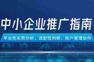 中小企业竞价推广指南，平台优劣势分析，适配性判断，账户管理协作