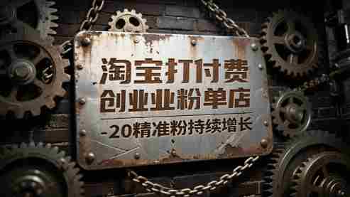 淘宝打付费创业粉单店每天稳定10-20精准粉持续增长【揭秘】