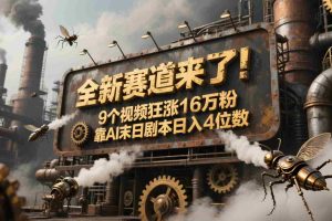 全新赛道来了！9个视频狂涨16万粉，靠AI末日剧本日入4位数，评论区爆肝追更！