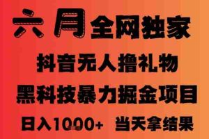 25年6月抖音无人直播最新暴力撸音浪掘金，小白可做，可批量矩阵放大，长期稳定日入1k+【揭秘】
