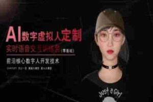 AI数字虚拟人定制，实时语音交互训练营（零基础），前沿核心数字人开发技术