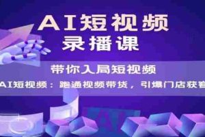 AI短视频爆款，带你入局短视频，跑通视频带货，引爆门店获客