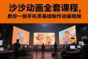沙沙动画全套课程，教你一部手机零基础制作动画视频