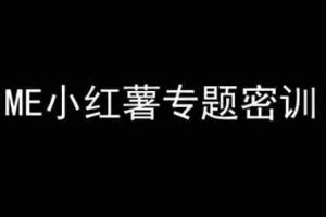 ME小红薯专题密训-小红书电商教程