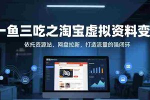 一鱼三吃之淘宝虚拟资料变现，依托资源站、网盘拉新，打造流量的强闭环