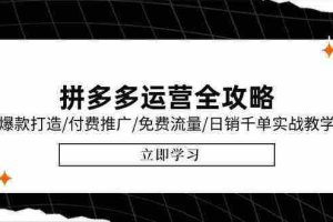 拼多多运营全攻略，爆款打造/付费推广/免费流量/日销千单实战教学/6月更新