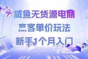 咸鱼无货源电商，高客单价玩法，新手1个月入门