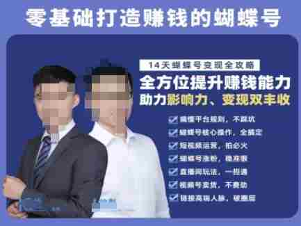 蝴蝶号专栏-视频号运营教程，零基础打造挣钱的蝴蝶号，14天蝴蝶号变现全攻略