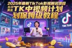 2025年最新TikTok影视解说项目，新手也能挣美金，TK中视频计划保姆级教程