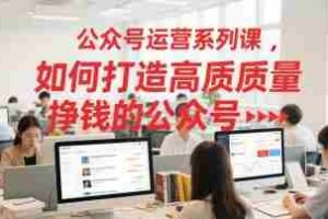 公众号运营系列课，如何打造高质量挣钱的公众号