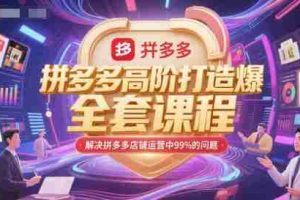 拼多多高阶打造爆款全套课程，解决拼多多店铺运营中99%的问题