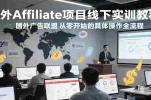 国外Affiliate项目线下实训教程，国外广告联盟从零开始的具体操作全流程
