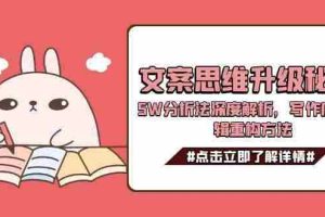 文案思维升级秘籍，5W分析法深度解析，写作底层逻辑重构方法