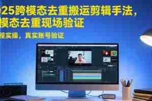 2025跨模态去重搬运剪辑手法，跨模态去重现场验证 +全程实操，真实账号验证