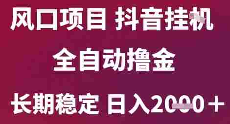 风口项目，六月最新玩法抖音无人挂G，全自动撸金，长期稳定 日入2k+【揭秘】