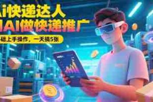 Ai快递达人，用AI做快递推广，0基础上手操作，一天搞5张