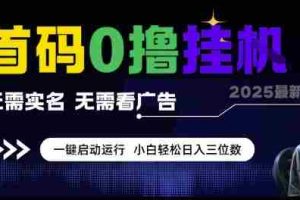 首码0撸挂G项目，无需实名无需看广告 一键启动运行，小白轻松日入三位数【揭秘】