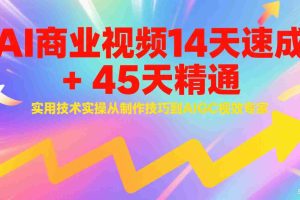 AI商业视频14天速成+45天精通实用技术实操，从制作技巧到AIGC视效专家