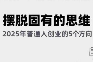 某公众号付费文章《摆脱固有的思维，2025年普通人创业的5个方向》